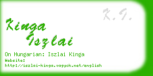 kinga iszlai business card